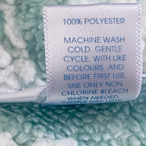 Adonna Mint Green and White Plush Floral Shawl Collar Robe - Picture 4 of 5